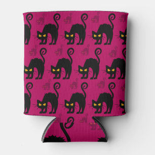 Halloween Cat: Abstract Seamless Pattern Can Cooler