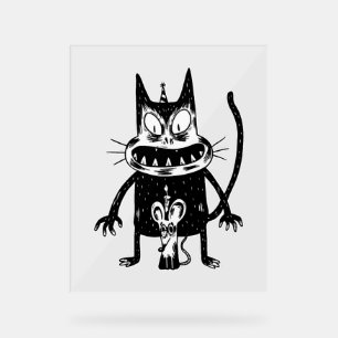 Halloween cat     acrylic sign