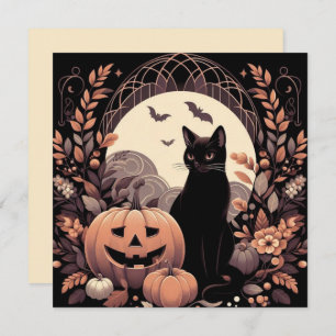 Halloween Cat and Jack-o'lantern Spooky Card