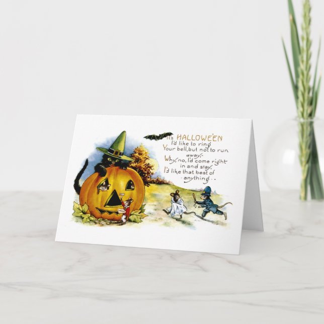 Halloween Cat and Mouse Card (Front)