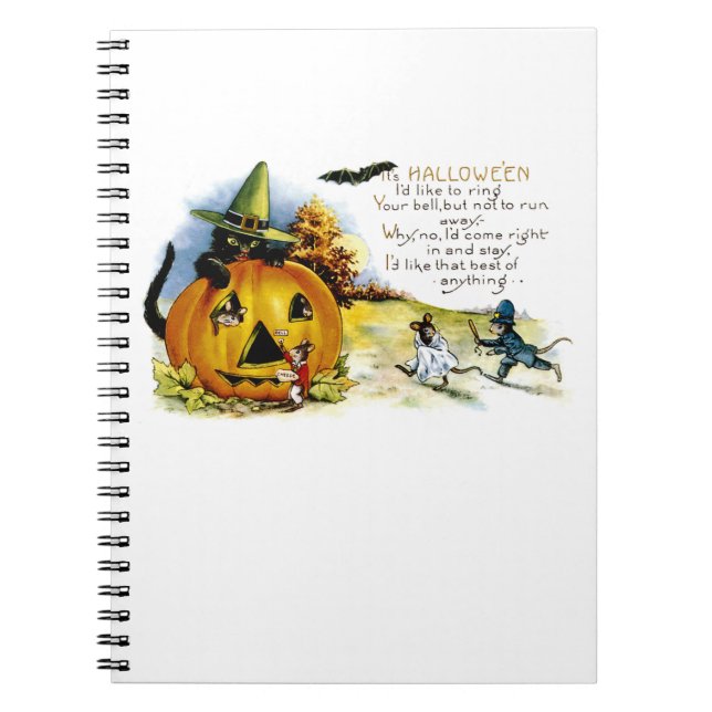 Halloween Cat and Mouse Notebook (Front)