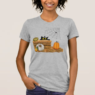Halloween Cat and Spider T-Shirt