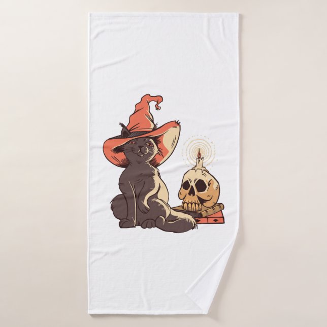 Halloween cat                             bath towel (Bath Towel)