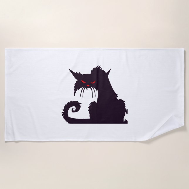 Halloween Cat                               Beach Towel (Front)