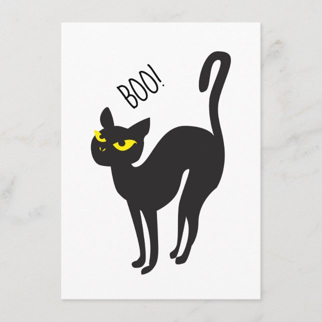 Halloween, Cat, Black, Boo! Trendy Design Enclosure Card (Front)