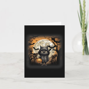 Halloween Cat Black Cat Halloween Scary Cat Angry Card