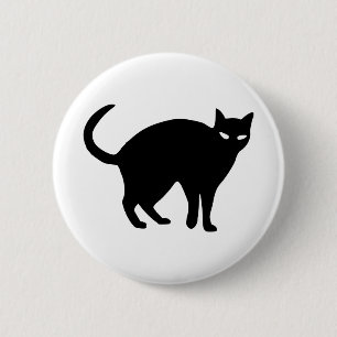 Halloween Cat Black Spooky Angry Tail Pet Animal 2 Inch Round Button