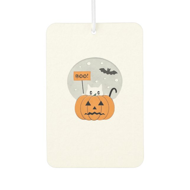 Halloween  Cat  Boo  Illustration Classic T-Shirt Air Freshener (Front)