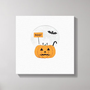 Halloween Cat Boo Illustration Classic T-Shirt Canvas Print
