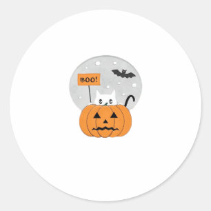 Halloween  Cat  Boo  Illustration Classic T-Shirt Classic Round Sticker