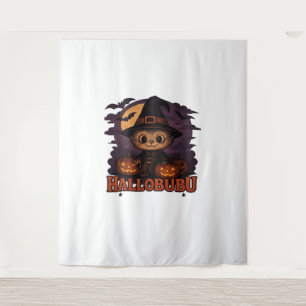 Halloween Cat Boo Illustration Classic T-Shirt Tapestry