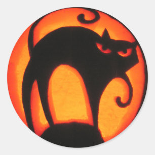 Halloween Cat Classic Round Sticker