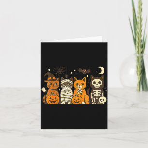 Halloween Cat Costumes Ghost Witch Mummy Men Women Card