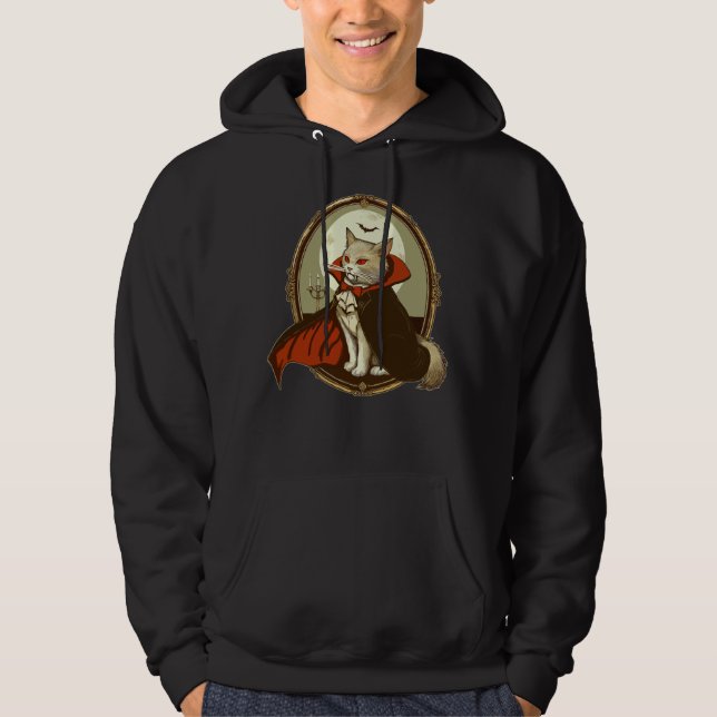 Halloween Cat, Count Catula Hoodie (Front)