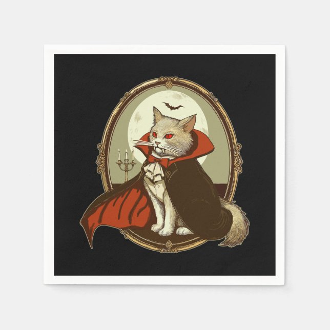 Halloween Cat, Count Catula Napkin (Front)