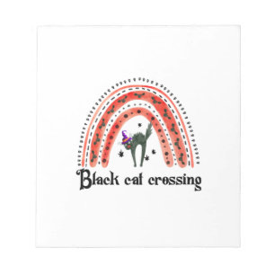 Halloween Cat Crossing Notepad
