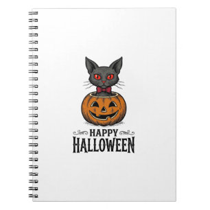 Halloween Cat Cute Pumpkin Vintage Spooky_1 Notebook