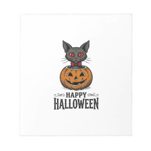 Halloween Cat Cute Pumpkin Vintage Spooky_1 Notepad