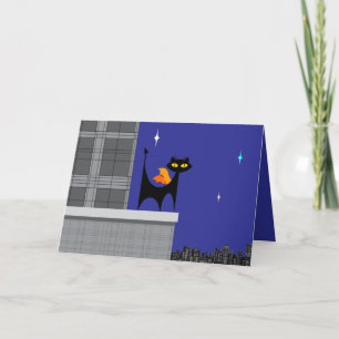 Halloween Cat Demon Holiday Card