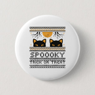 Halloween-cat Eyes Spooky Trick Or Treat Trendy Gr 2 Inch Round Button