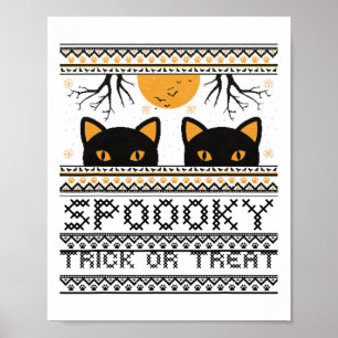 Halloween-cat Eyes Spooky Trick Or Treat Trendy Gr Poster