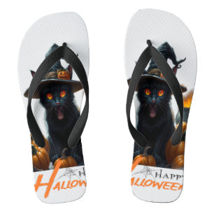 Halloween Cat  Flip Flops