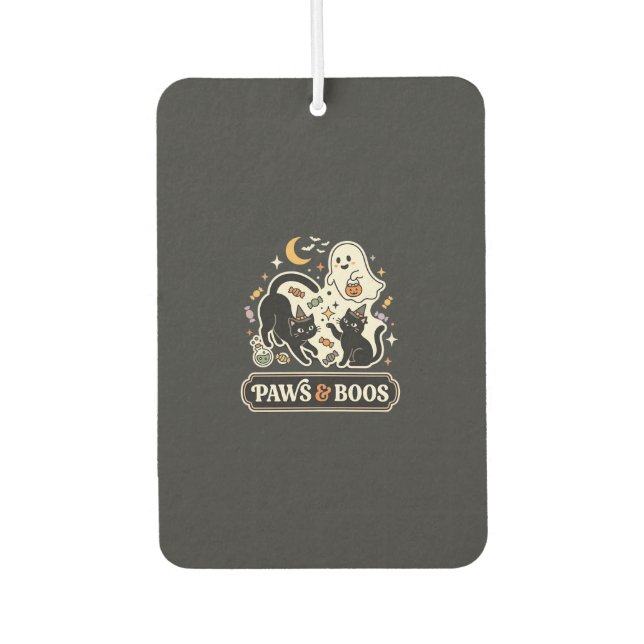 Halloween Cat Ghost Magic Air Freshener (Front)