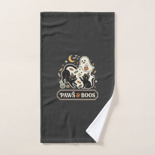 Halloween Cat Ghost Magic Hand Towel