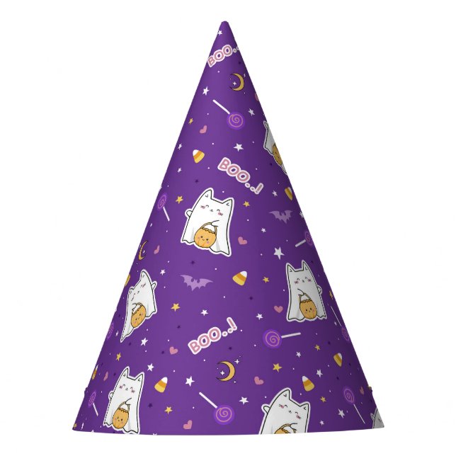 Halloween Cat Ghost Party Hat (Front)
