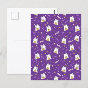Halloween Cat Ghost Postcard
