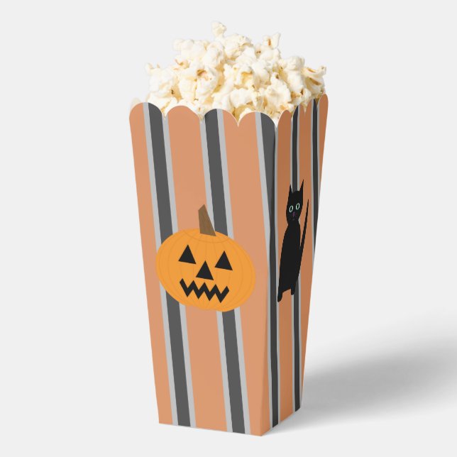 Halloween Cat Ghost Pumpkin Spider Web Popcorn  Favor Box (Popped)