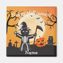 Halloween Cat Grim Reaper