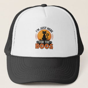 Halloween Cat I’m Just Here for the Boos Trucker Hat