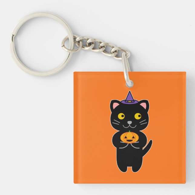 Halloween Cat Keychain (Front)