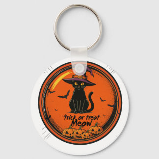 Halloween cat keychain