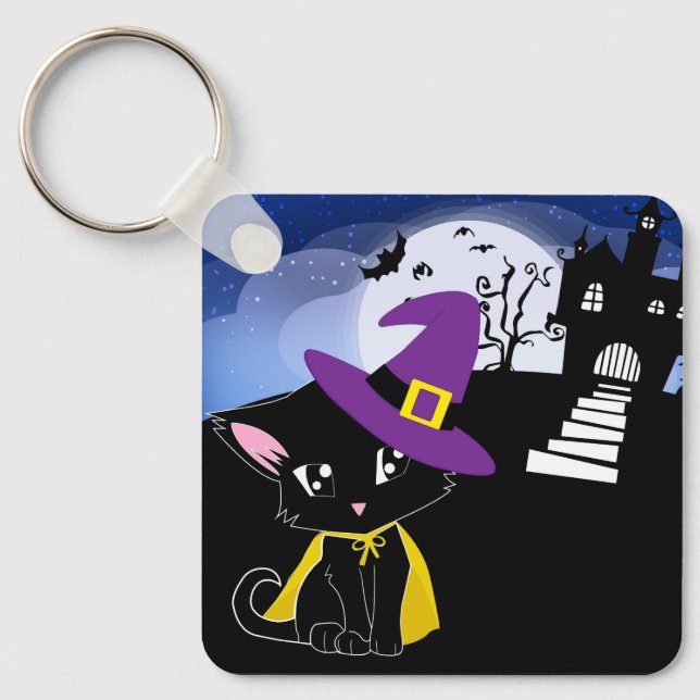Halloween Cat Keychain (Front)