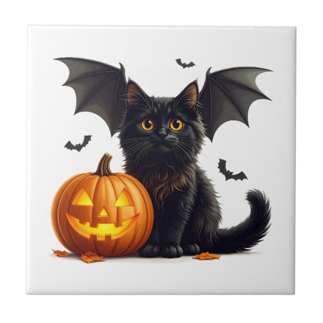 Halloween Cat Kitchen Tile (Front)