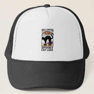 Halloween Cat Lady Vintage Black Cat Shirt_1 Trucker Hat