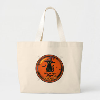 Halloween cat  large tote bag