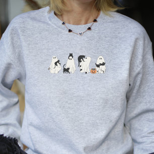 Halloween Cat Lover Cute Ghost Women's Sweatshirt