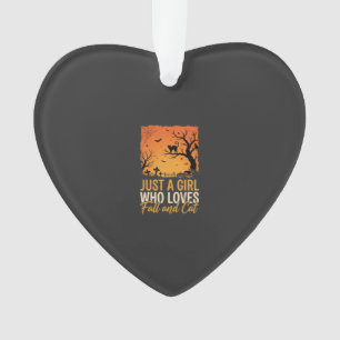 Halloween Cat Lover Fall Sunset Graphic Ornament