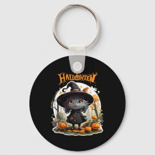 Halloween Cat Lovers Funny Spooky Halloween Scary Keychain