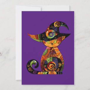 Halloween cat/magical/whimsical  holiday card