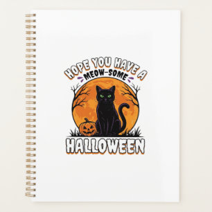 Halloween Cat Meow-Some Vintage Engraving Design_1 Planner