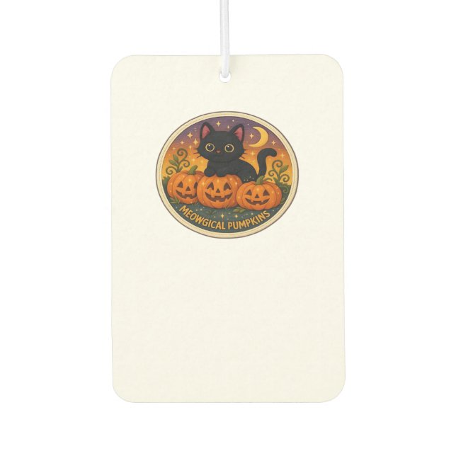 Halloween Cat Meowgical Pumpkins Embroidery Design Air Freshener (Front)