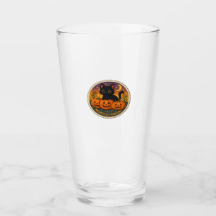 Halloween Cat Meowgical Pumpkins Embroidery Design Glass