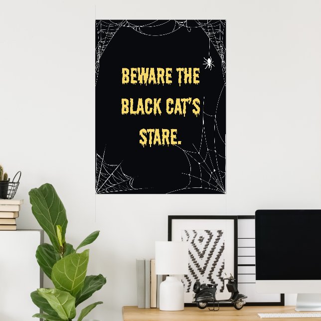 Halloween Cat Modern Poster (Home Office)