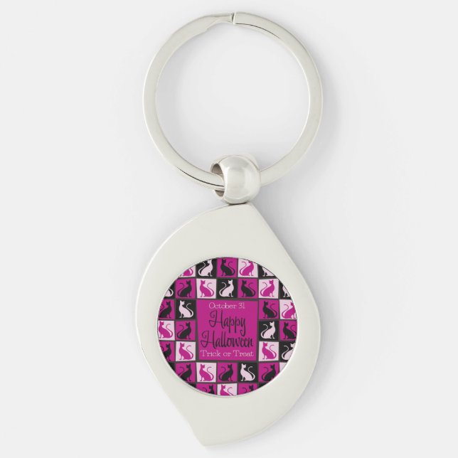 Halloween cat mosaic keychain (Front)