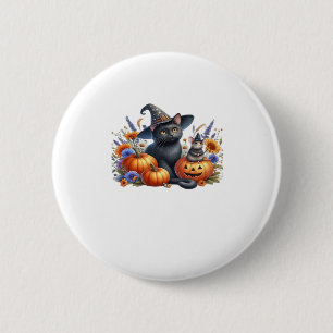 Halloween Cat Mouse Pumpkins T-Shirt Essential T-S 2 Inch Round Button