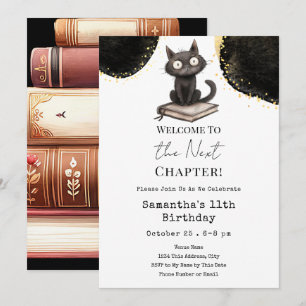 Halloween Cat Next Chapter 11th Birthday Invitation